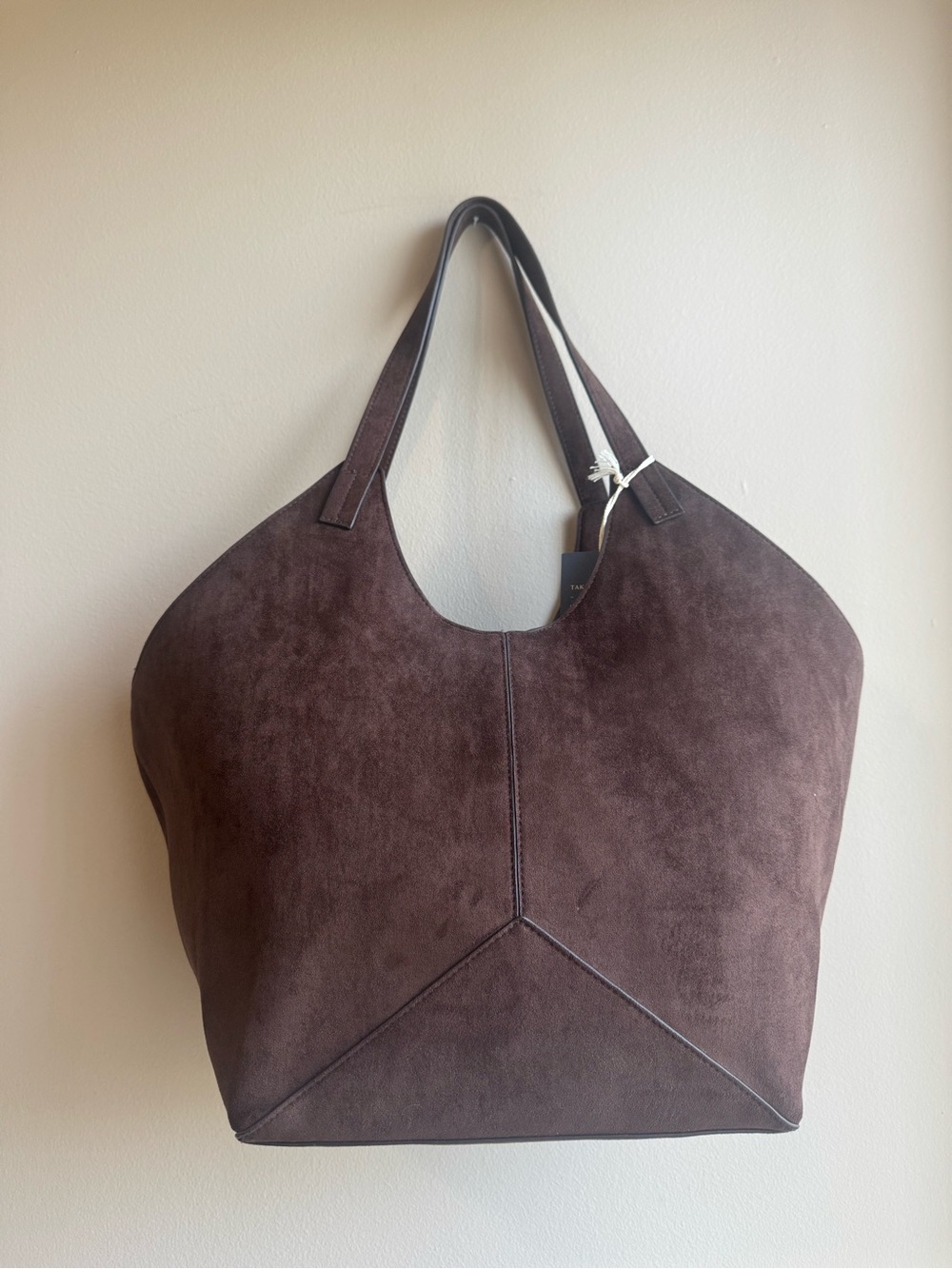 Universal Thread Dark Brown Suede Tote - Picture 2 of 6